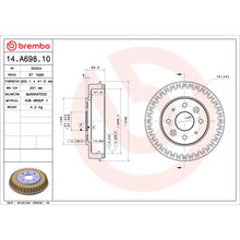 Charger l'image dans la galerie, 14.A698.10 Brembo Essential Brake Drum Brembo Brake Canada