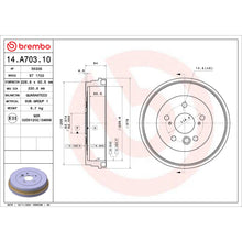 Load image into Gallery viewer, 14.A703.10 Brembo Essential Brake Drum Brembo Brake Canada