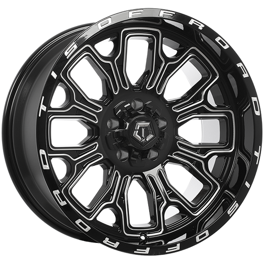 560BM2105219 - TIS Wheels 560 20X10 5X139.7 / 5X150 ET -19mm Gloss Black & Milled Edge - TIS Wheels Wheels Canada