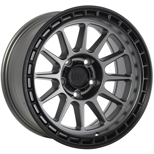 RUF811701 - Ruffino Hard Mojave 17X8.5 5x127 -6mm Satin Grey - Black Lip - Ruffino Hard Wheels Canada