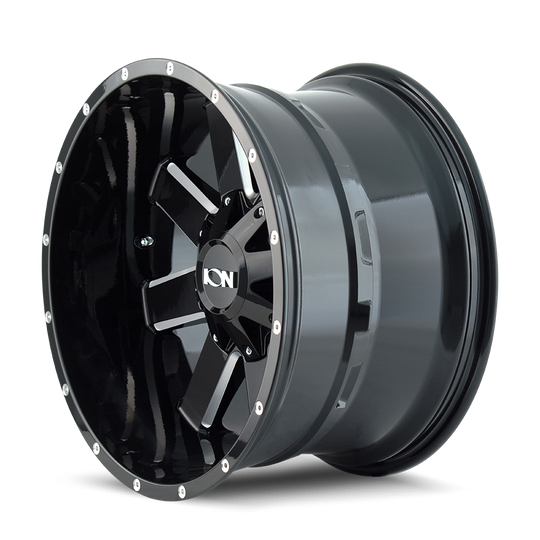 141-7981M18 - ION Alloy 141 17X9 8X165.1 18mm Gloss Black Milled - ION Alloy Wheels Canada