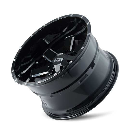 141-8981M18 - ION Alloy 141 18X9 8X165.1 18mm Gloss Black Milled - ION Alloy Wheels Canada