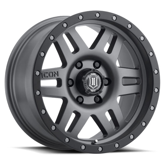 1417855557TT - ICON Six Speed 17X8.5 5X150 ET 25mm Titanium - ICON Wheels Canada