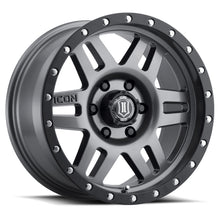 Charger l'image dans la galerie, 1417856350GM - ICON Six Speed 17X8.5 6X135 ET 6mm Gunmetal with Black Ring - ICON Wheels Canada