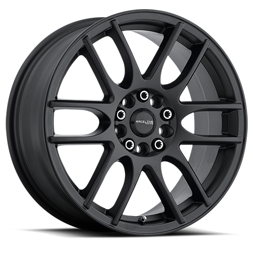 141B-67092+40 - Raceline Mystique 141B 16X7 5X114.3 / 5X108 40mm Satin Black - Raceline Wheels Canada