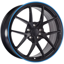 Load image into Gallery viewer, DW1321702B - DAI Wheels Sky 17X7.5 5X114.3 40mm Gloss Black - Blue Line - DAI Wheels Wheels Canada