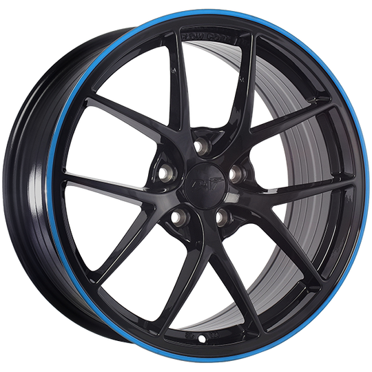 DW1321702B - DAI Wheels Sky 17X7.5 5X114.3 40mm Gloss Black - Blue Line - DAI Wheels Wheels Canada