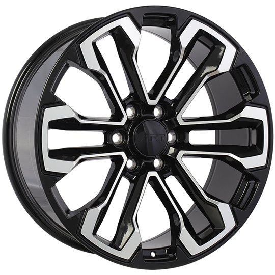 R3902201 - ART Replica 390 22X9 6X139.7 ET 24mm Gloss Black - Machined Face - ART Replica Wheels Canada