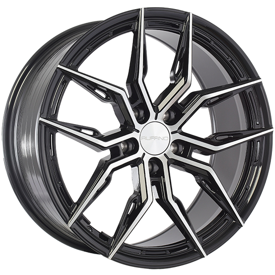 RUF831803 - Ruffino Hard Eleganza 18X8 5X120 35mm Gloss Black - Machined Face - Ruffino Hard Wheels Canada