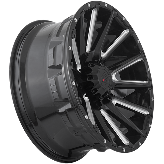 XR102204 - Forged Wheels XR110 22X10 6X139.7 ET -25mm Gloss Black & Milled Edge - Forged Wheels Wheels Canada