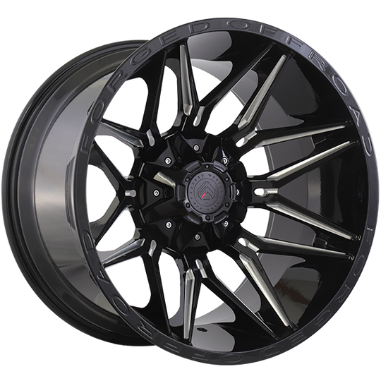 XR112002 - Forged Wheels XR111 20X10 6X135 / 6X139.7 ET -12mm Gloss Black & Milled Edge - Forged Wheels Wheels Canada