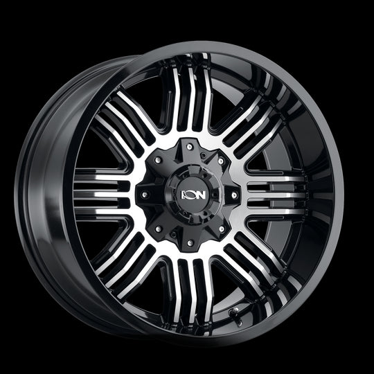 144-2170B - ION Alloy 144 20X10 8X170 -19mm Satin Black Machined - ION Alloy Wheels Canada