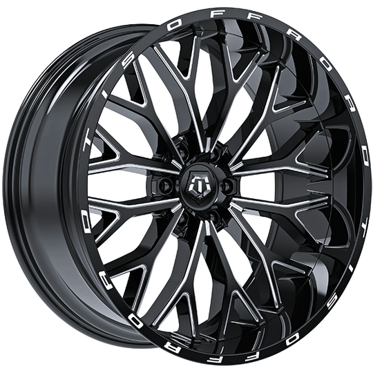 565BM-2098318 - TIS Wheels 565 20X9 6X139.7 ET 18mm Gloss Black - Milled Edge - TIS Wheels Wheels Canada