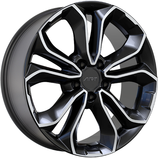 R3011804 - ART Replica Replica 301 18X7.5 5X120 ET 45mm Gloss Black & Machined Face - ART Replica Wheels Canada