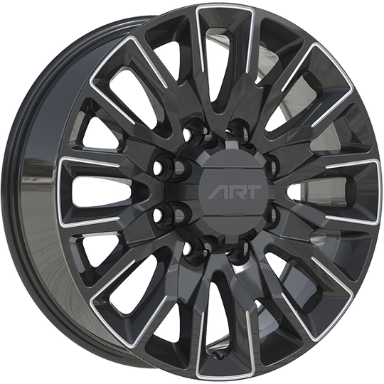 R4142003 - ART Replica Replica 414 20X8.5 8X170 ET 15mm Gloss Black & Milled Edge - ART Replica Wheels Canada