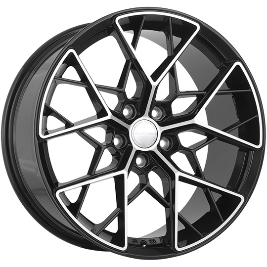 RUF891901 - Ruffino Corsa 19X8.5 5X114.3 ET 35mm Gloss Black & Machined Face - Ruffino Wheels Canada