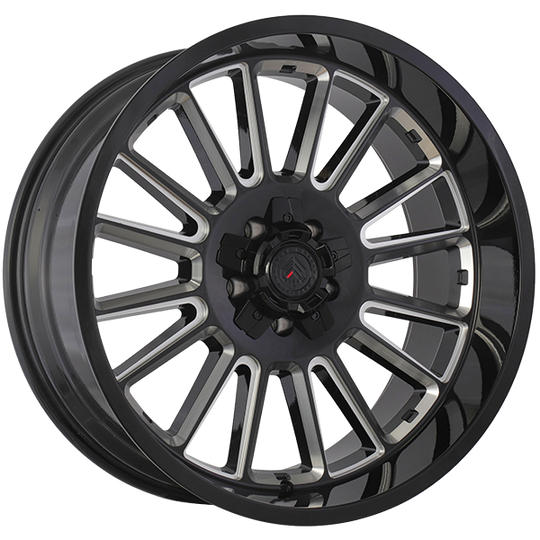 XR122001 - Forged Wheels XR12 20X10 5X127 / 5X139.7 ET -25mm Gloss Black & Milled Edge - Forged Wheels Wheels Canada