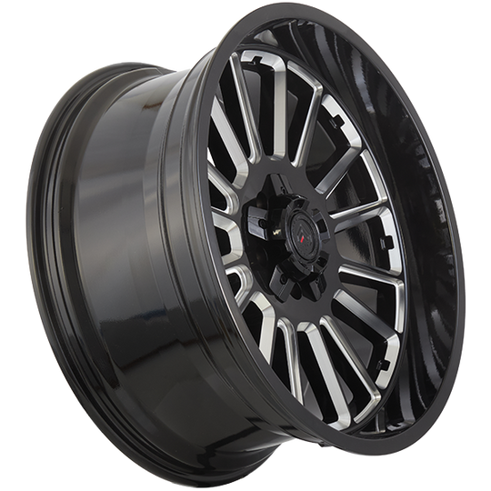 XR122201 - Forged Wheels XR12 22X10 5X127 / 5X139.7 ET -19mm Gloss Black & Milled Edge - Forged Wheels Wheels Canada