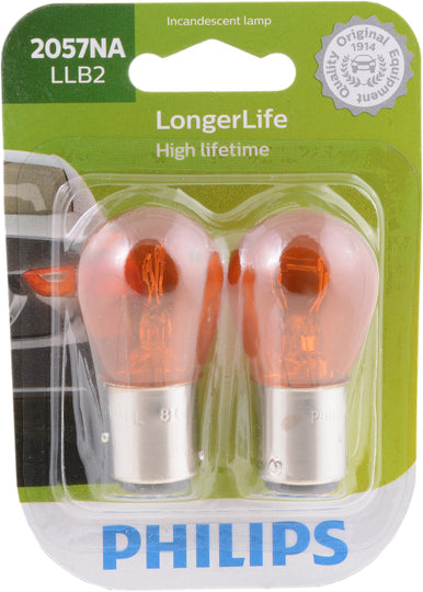 2057NALLB2 Philips LongerLife Miniature 2057NALL - LongerLife - Twin Blister Pack Philips Bulbs