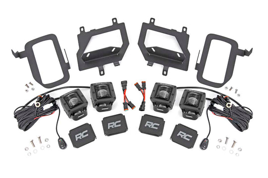 70831 LED Light - Fog Mount - Dual 2" Black Pairs - SAE - Ford F-150 (15-17) Rough Country Canada