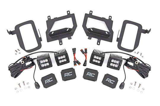 70832 LED Light - Fog Mount - Dual 2" Black Pairs - Spot - Ford F-150 (15-17) Rough Country Canada
