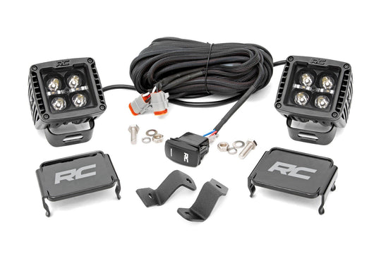 71031 LED Light Pair - Ditch Mnt - 2" Black DRL - Ford F-150 (15-23)/F-150 Lightning (2022) Rough Country Canada