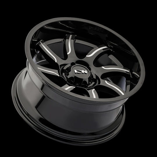 151-2970M18 - ION Alloy 151 20X9 8X170 18mm Gloss Black Milled - ION Alloy Wheels Canada