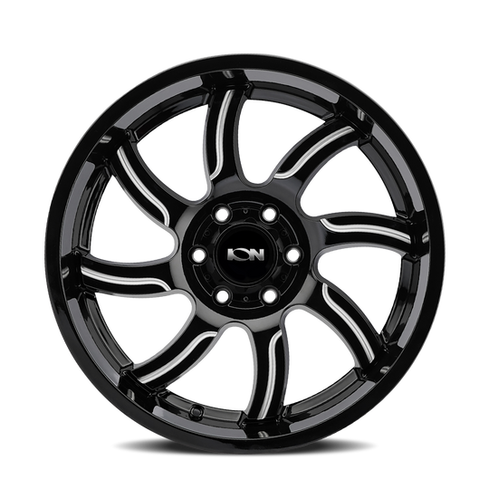 151-2970M0 - ION Alloy 151 20X9 8X170 0mm Gloss Black Milled - ION Alloy Wheels Canada