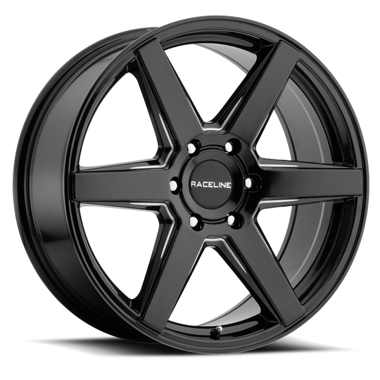 156B-88050+35 - Raceline 156B SURGE 18X8 5X127 35mm Gloss Black Milled - Raceline Wheels Canada