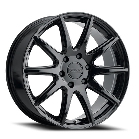 159B-88060+35 - Raceline Spike 159 18X8 6X139.7 35mm Gloss Black - Raceline Wheels Canada