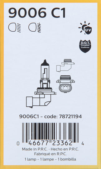 9006C1 Philips Standard Headlight 9006 - Standard - Single Commercial Pack Philips Bulbs