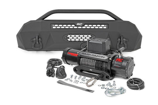 10714 Front Bumper - Hybrid - 9500-Lb Pro Series Winch - Synthetic Rope - Toyota Tacoma (16-23) Rough Country Canada