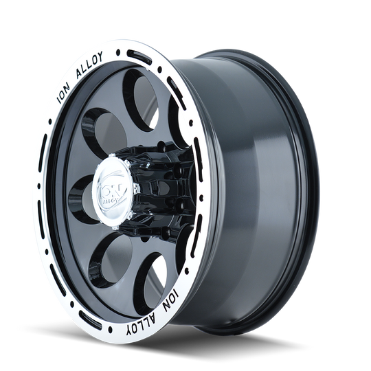 174-6885B - ION Alloy 174 16X8 5X139.7 -5mm Gloss Black Machined - ION Alloy Wheels Canada