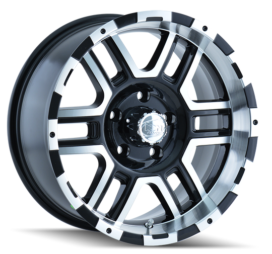 179-2985B - ION Alloy 179 20X9 5X139.7 12mm Satin Black Machined - ION Alloy Wheels Canada