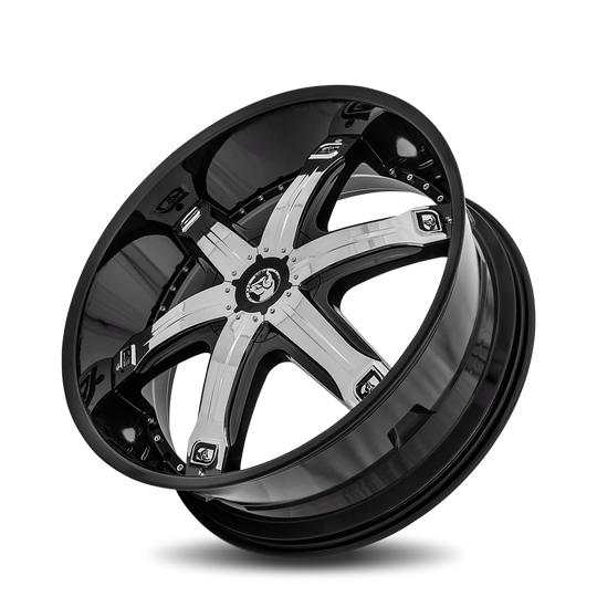 FUR-241BLNK1278B - Diablo Fury 24X10 Blank 12mm Gloss Black - Diablo Wheels Canada