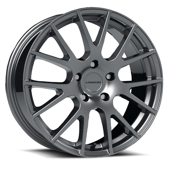 18-8865GM40 - Vision 18 Hellion 18X8 5X114.3 40mm Gunmetal - Vision Wheels Canada