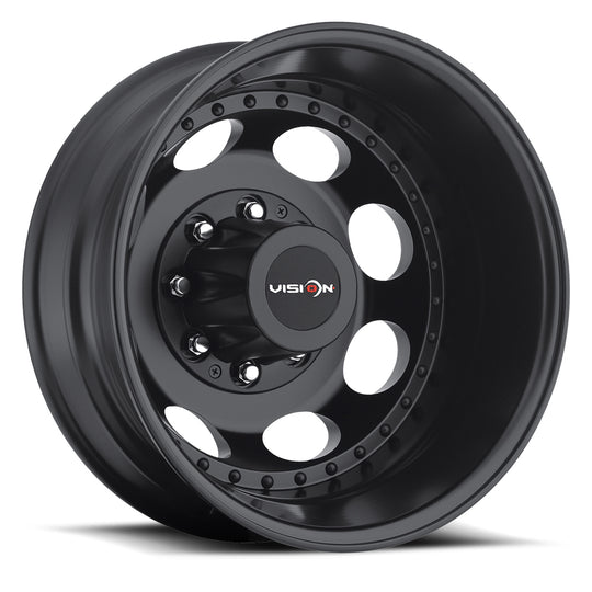 181H9679MBR - Vision 181 Hauler Dually 19.5X6.75 8X210 -143mm Matte Black - Vision Wheels Canada