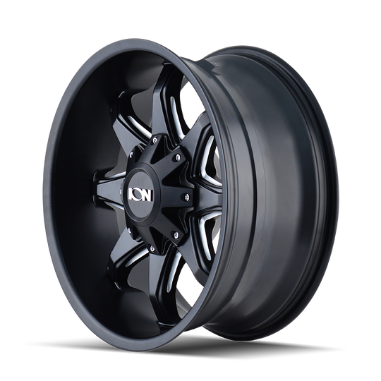 181-2252M - ION Alloy 181 20X12 5X139.7 / 5X127 -44mm Satin Black Milled - ION Alloy Wheels Canada