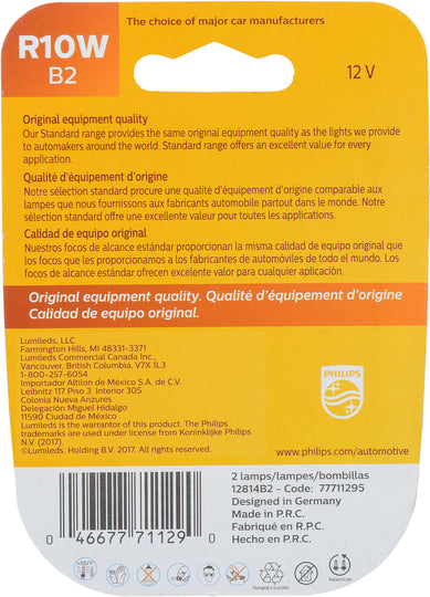 R10WB2 Philips Standard Minature R10W - Standard - Twin Blister Pack Philips Bulbs