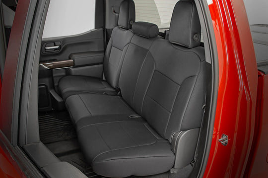 91036 Seat Covers - FR 40/40/20 & RR Arm Rest - Chevy/GMC 1500 (19-23) Rough Country Canada