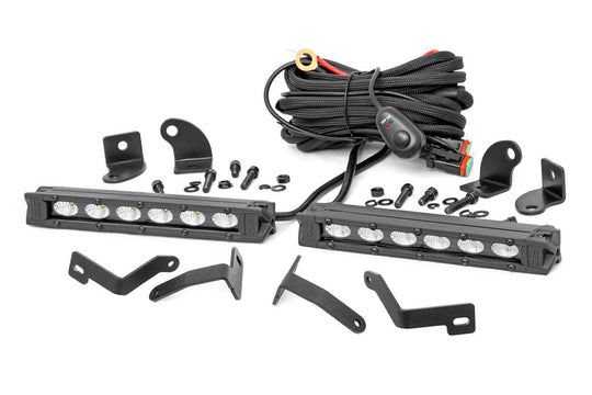 70829 LED Light - Bumper Mount - 6" Black Slimline Pair - Ford Ranger (19-23) Rough Country Canada