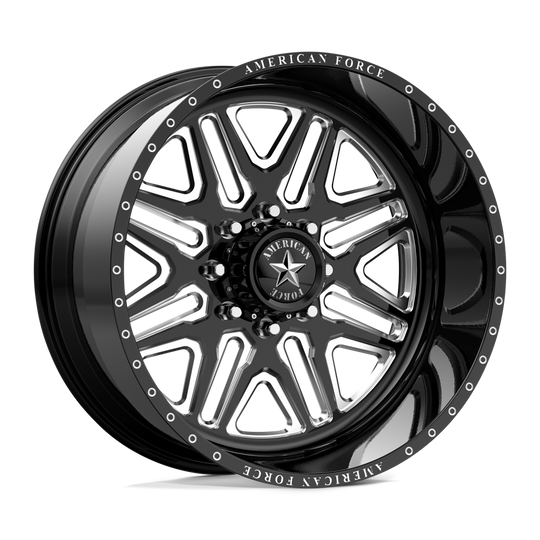 AFTDG52G24-5-21 - American Force AFW Addict 20X10 8X180 -25mm Gloss Black Mill-Mach - American Force Wheels Canada