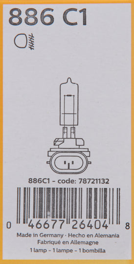 886C1 Philips Standard Fog Light 886 - Standard - Single Commercial Pack Philips Bulbs