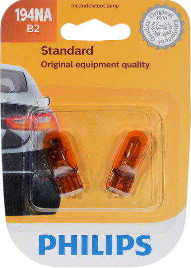 194NAB2 Philips Standard Miniature 194NA - Standard - Twin Blister Pack Philips Bulbs