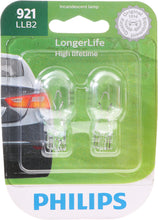 Load image into Gallery viewer, 921LLB2 Philips LongerLife Miniature 921LL - LongerLife - Twin Blister Pack Philips Bulbs