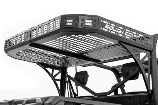 97027 Cargo Rack - Dual 2" Black LED Pairs - Flush Mount - Can-Am Defender (17-22) Rough Country Canada