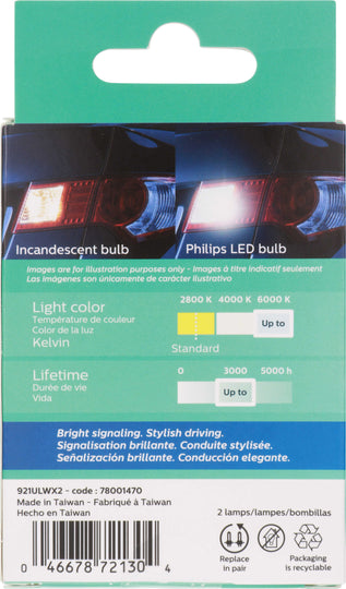 921WLED Philips Ultinon LED 921WLED - Ultinon LED - White Philips Bulbs