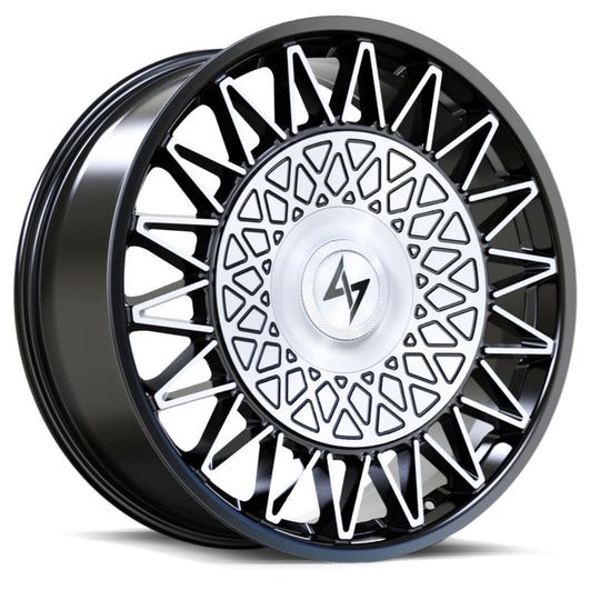 SL322210556253 - Sentali Luxx Crown 22X10.5 5X112 / 5X115 25mm Gloss Black Machined - Sentali Luxx Wheels Canada