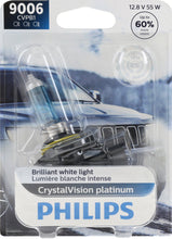 Load image into Gallery viewer, 9006CVPB1 Philips CrystalVision platinum Headlight 9006 - CrystalVision Platinum - Single Blister Pack Philips Bulbs