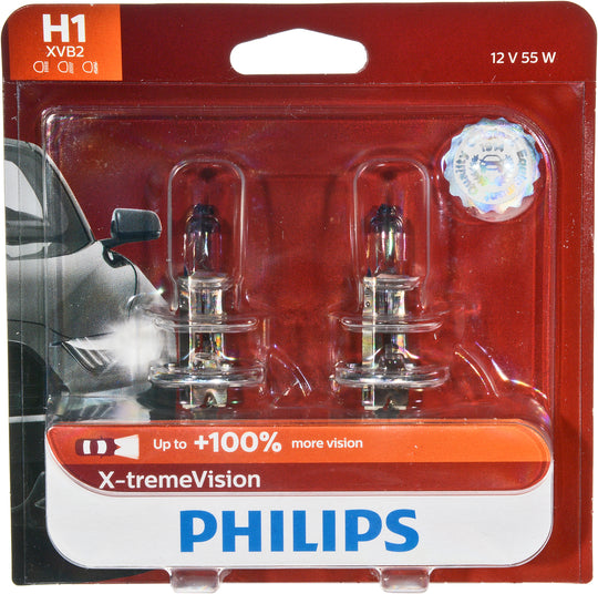 H1XVB2 Philips X-tremeVision Headlight H1 - X-tremeVision - Twin Blister Pack Philips Bulbs